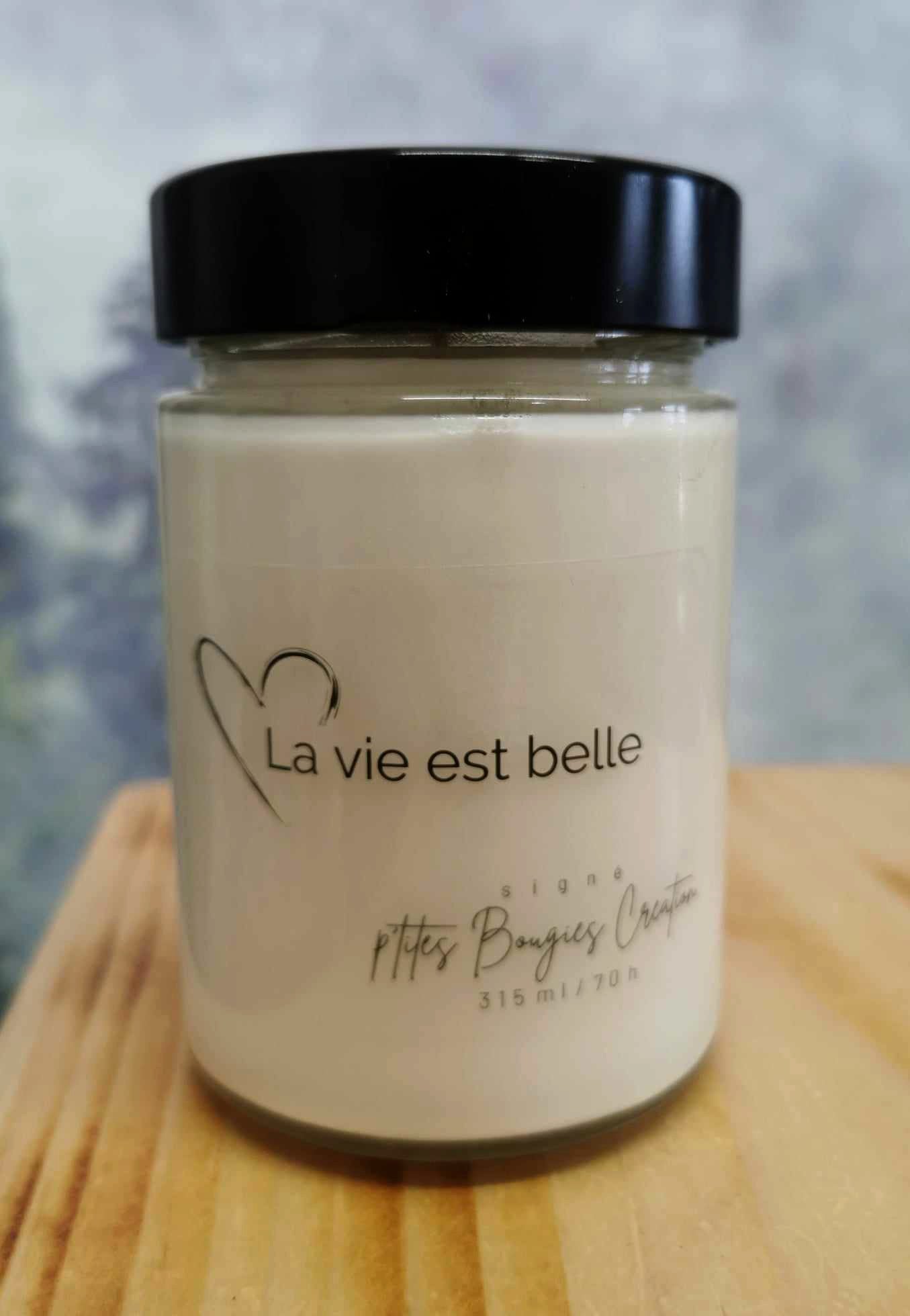 Chandelle de soya - La vie est belle - P'tites Bougies Création